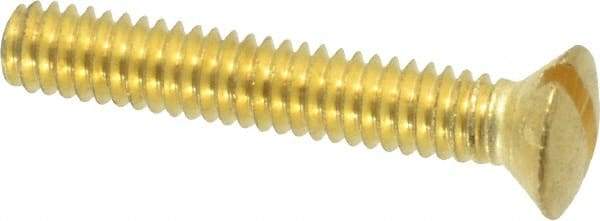 Value Collection - #8-32 UNC, 1" OAL Slotted Drive Machine Screw - Oval Head, Brass, Uncoated, Without Washer - Industrial Tool & Supply