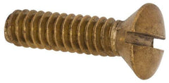 Value Collection - #10-24 UNC, 3/4" OAL Slotted Drive Machine Screw - Oval Head, Brass, Uncoated, Without Washer - Industrial Tool & Supply