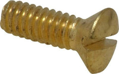 Value Collection - 1/4-20 UNC, 3/4" OAL Slotted Drive Machine Screw - Oval Head, Brass, Uncoated, Without Washer - Industrial Tool & Supply