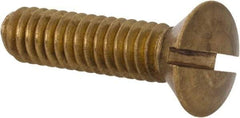 Value Collection - 1/4-20 UNC, 1" OAL Slotted Drive Machine Screw - Oval Head, Brass, Uncoated, Without Washer - Industrial Tool & Supply