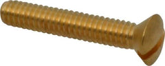 Value Collection - 1/4-20 UNC, 1-1/2" OAL Slotted Drive Machine Screw - Oval Head, Brass, Uncoated, Without Washer - Industrial Tool & Supply