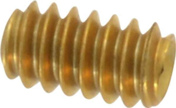 Value Collection - #6-32 UNC, 1/4" OAL, Cup Point Set Screw - Brass, 1/16" Key - Industrial Tool & Supply