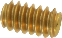 Value Collection - #6-32 UNC, 1/4" OAL, Cup Point Set Screw - Brass, 1/16" Key - Industrial Tool & Supply
