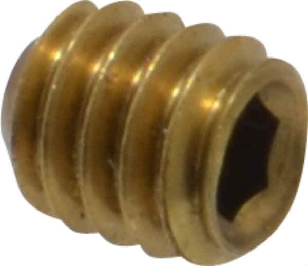 Value Collection - #8-32 UNC, 3/16" OAL, Cup Point Set Screw - Brass, 5/64" Key - Industrial Tool & Supply