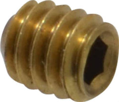 Value Collection - #8-32 UNC, 3/16" OAL, Cup Point Set Screw - Brass, 5/64" Key - Industrial Tool & Supply