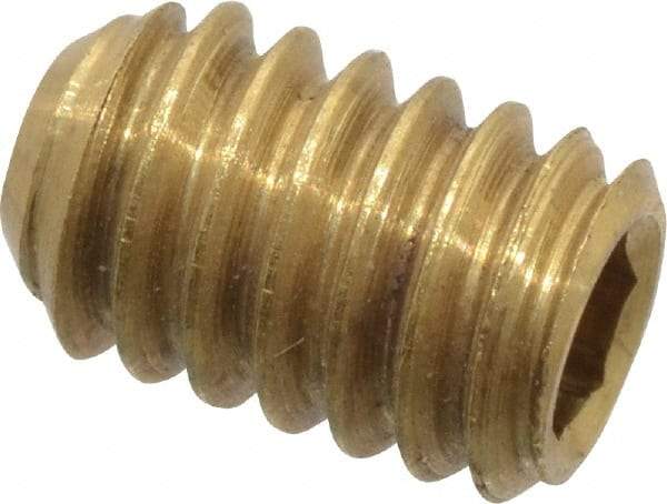 Value Collection - #8-32 UNC, 1/4" OAL, Cup Point Set Screw - Brass, 5/64" Key - Industrial Tool & Supply