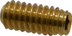 Value Collection - #8-32 UNC, 3/8" OAL, Cup Point Set Screw - Brass, 5/64" Key - Industrial Tool & Supply