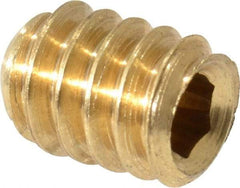 Value Collection - #10-24 UNC, 1/4" OAL, Cup Point Set Screw - Brass, 3/32" Key - Industrial Tool & Supply