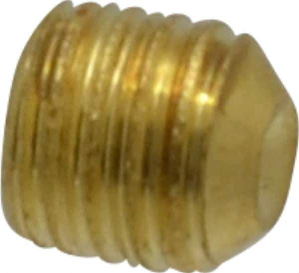 Value Collection - #10-32 UNF, 3/16" OAL, Cup Point Set Screw - Brass, 3/32" Key - Industrial Tool & Supply