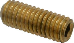 Value Collection - #10-32 UNF, 1/2" OAL, Cup Point Set Screw - Brass, 3/32" Key - Industrial Tool & Supply