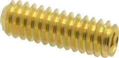 Value Collection - 1/4-20 UNC, 3/4" OAL, Cup Point Set Screw - Brass, 1/8" Key - Industrial Tool & Supply