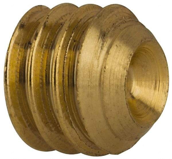 Value Collection - 5/16-18 UNC, 1/4" OAL, Cup Point Set Screw - Brass, 5/32" Key - Industrial Tool & Supply