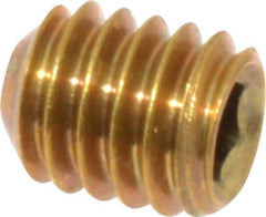 Value Collection - 5/16-18 UNC, 3/8" OAL, Cup Point Set Screw - Brass, 5/32" Key - Industrial Tool & Supply