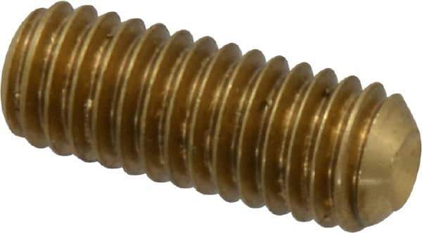 Value Collection - 3/8-16 UNC, 1" OAL, Cup Point Set Screw - Brass, 3/16" Key - Industrial Tool & Supply