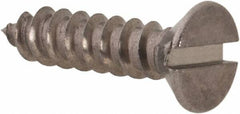 Value Collection - #4, 1/2" OAL, Slotted Drive, Flat Head Wood Screw - Stainless Steel, Grade 18-8 - Industrial Tool & Supply
