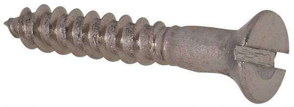 Value Collection - #4, 3/4" OAL, Slotted Drive, Flat Head Wood Screw - Stainless Steel, Grade 18-8 - Industrial Tool & Supply
