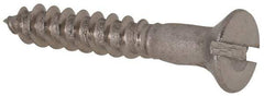 Value Collection - #4, 3/4" OAL, Slotted Drive, Flat Head Wood Screw - Stainless Steel, Grade 18-8 - Industrial Tool & Supply