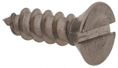 Value Collection - #6, 1/2" OAL, Slotted Drive, Flat Head Wood Screw - Stainless Steel, Grade 18-8 - Industrial Tool & Supply