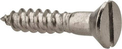Value Collection - #6, 3/4" OAL, Slotted Drive, Flat Head Wood Screw - Stainless Steel, Grade 18-8 - Industrial Tool & Supply