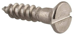Value Collection - #8, 3/4" OAL, Slotted Drive, Flat Head Wood Screw - Stainless Steel, Grade 18-8 - Industrial Tool & Supply