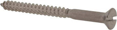 Value Collection - #8, 2" OAL, Slotted Drive, Flat Head Wood Screw - Stainless Steel, Grade 18-8 - Industrial Tool & Supply