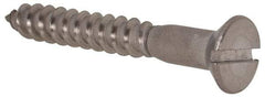 Value Collection - #10, 1-1/2" OAL, Slotted Drive, Flat Head Wood Screw - Stainless Steel, Grade 18-8 - Industrial Tool & Supply