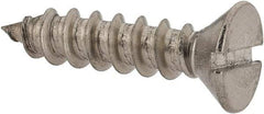 Value Collection - #12, 1" OAL, Slotted Drive, Flat Head Wood Screw - Stainless Steel, Grade 18-8 - Industrial Tool & Supply
