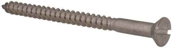 Value Collection - #12, 3" OAL, Slotted Drive, Flat Head Wood Screw - Stainless Steel, Grade 18-8 - Industrial Tool & Supply