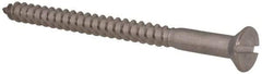 Value Collection - #12, 3" OAL, Slotted Drive, Flat Head Wood Screw - Stainless Steel, Grade 18-8 - Industrial Tool & Supply
