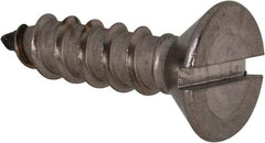 Value Collection - #14, 1" OAL, Slotted Drive, Flat Head Wood Screw - Stainless Steel, Grade 18-8 - Industrial Tool & Supply