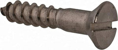 Value Collection - #14, 1-1/4" OAL, Slotted Drive, Flat Head Wood Screw - Stainless Steel, Grade 18-8 - Industrial Tool & Supply