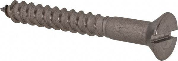 Value Collection - #14, 2" OAL, Slotted Drive, Flat Head Wood Screw - Stainless Steel, Grade 18-8 - Industrial Tool & Supply