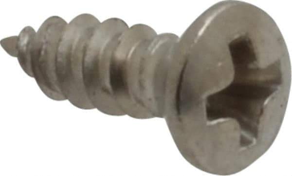 Value Collection - #4 Oval Head Phillips Sheet Metal Screw - Stainless Steel, 3/8" OAL, Grade 18-8 - Industrial Tool & Supply