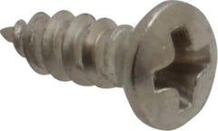 Value Collection - #4 Oval Head Phillips Sheet Metal Screw - Stainless Steel, 3/8" OAL, Grade 18-8 - Industrial Tool & Supply