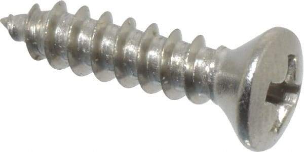 Value Collection - #4 Oval Head Phillips Sheet Metal Screw - Stainless Steel, 1/2" OAL, Grade 18-8 - Industrial Tool & Supply