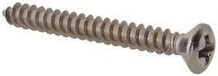 Value Collection - #4 Oval Head Phillips Sheet Metal Screw - Stainless Steel, 1" OAL, Grade 18-8 - Industrial Tool & Supply