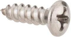 Value Collection - #6 Oval Head Phillips Sheet Metal Screw - Stainless Steel, 1/2" OAL, Grade 18-8 - Industrial Tool & Supply