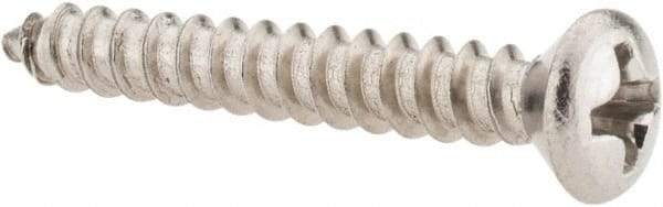 Value Collection - #6 Oval Head Phillips Sheet Metal Screw - Stainless Steel, 1" OAL, Grade 18-8 - Industrial Tool & Supply
