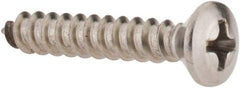 Value Collection - #8 Oval Head Phillips Sheet Metal Screw - Stainless Steel, 1" OAL, Grade 18-8 - Industrial Tool & Supply