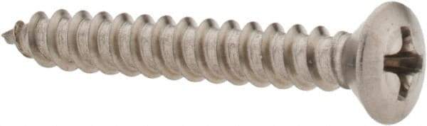 Value Collection - #8 Oval Head Phillips Sheet Metal Screw - Stainless Steel, 1-1/4" OAL, Grade 18-8 - Industrial Tool & Supply