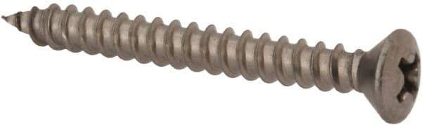 Value Collection - #8 Oval Head Phillips Sheet Metal Screw - Stainless Steel, 1-1/2" OAL, Grade 18-8 - Industrial Tool & Supply