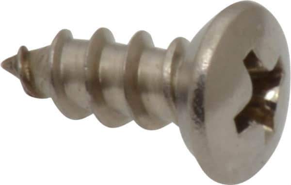 Value Collection - #10 Oval Head Phillips Sheet Metal Screw - Stainless Steel, 1/2" OAL, Grade 18-8 - Industrial Tool & Supply