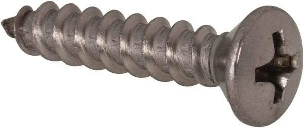 Value Collection - #10 Oval Head Phillips Sheet Metal Screw - Stainless Steel, 1" OAL, Grade 18-8 - Industrial Tool & Supply