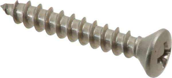 Value Collection - #10 Oval Head Phillips Sheet Metal Screw - Stainless Steel, 1-1/4" OAL, Grade 18-8 - Industrial Tool & Supply
