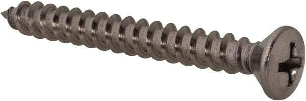 Value Collection - #10 Oval Head Phillips Sheet Metal Screw - Stainless Steel, 1-3/4" OAL, Grade 18-8 - Industrial Tool & Supply