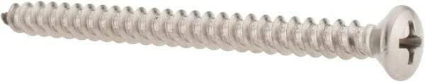 Value Collection - #10 Oval Head Phillips Sheet Metal Screw - Stainless Steel, 2-1/2" OAL, Grade 18-8 - Industrial Tool & Supply