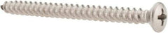 Value Collection - #10 Oval Head Phillips Sheet Metal Screw - Stainless Steel, 2-1/2" OAL, Grade 18-8 - Industrial Tool & Supply