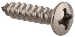Value Collection - #12 Oval Head Phillips Sheet Metal Screw - Stainless Steel, 1" OAL, Grade 18-8 - Industrial Tool & Supply