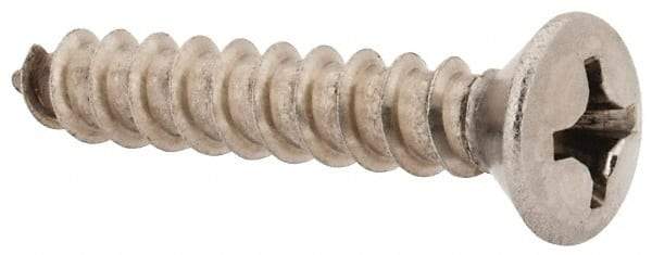 Value Collection - #12 Oval Head Phillips Sheet Metal Screw - Stainless Steel, 1-1/4" OAL, Grade 18-8 - Industrial Tool & Supply