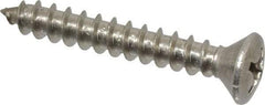 Value Collection - #12 Oval Head Phillips Sheet Metal Screw - Stainless Steel, 1-1/2" OAL, Grade 18-8 - Industrial Tool & Supply